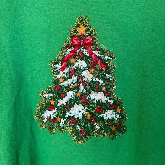 Best Fruit of the Loom Vintage Single Stitch Christmas Tree Shirt Women's XL - Picture 6 of 6